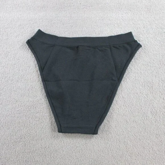 NWT SKIMS Cotton Jersey Cheeky Tanga Underwear Womens Small Soot Black - Picture 5 of 8